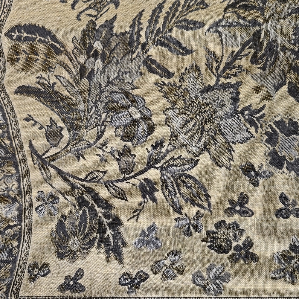 Reversible Black Gold Jacquard Pashmina Scarf Shawl Wrap Floral 66x27 - Picture 17 of 17